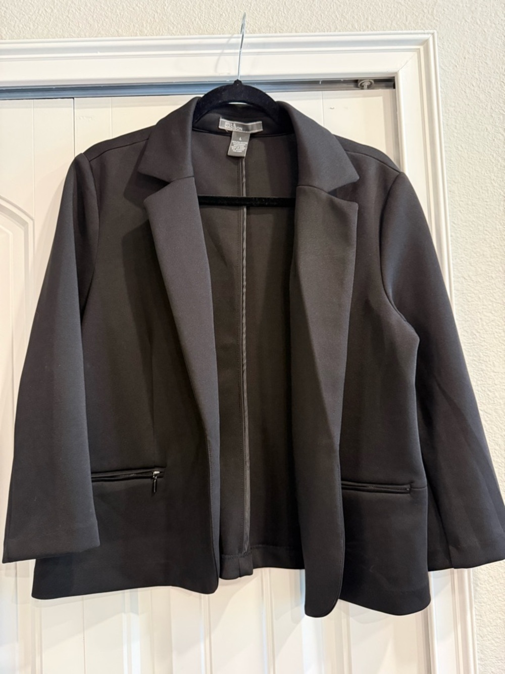 89th & Madison Black Open-Front Women's Blazer
